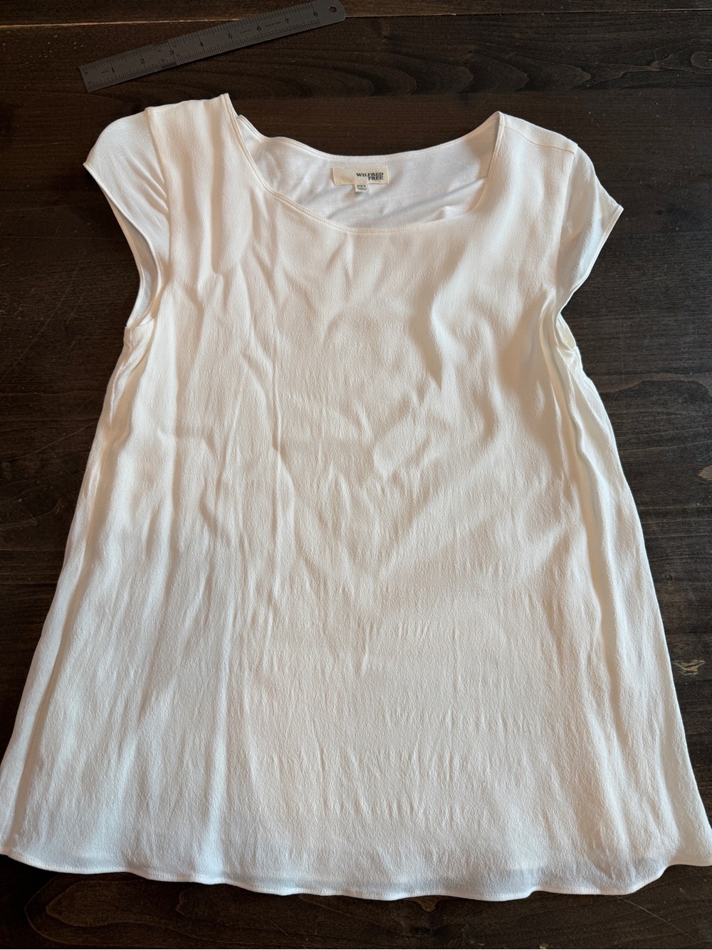 Wilfred White Cap-Sleeve Scoop Neck Blouse